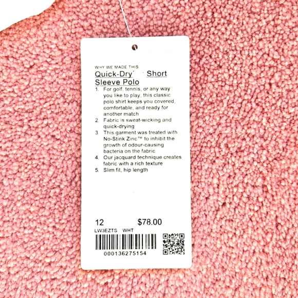 Lululemon White Quick-Drying Short Sleeve Polo Size 12 - Picture 7 of 11